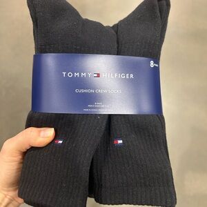 Tommy Hilfiger Black Cushion Crew Socks (8 Pack)